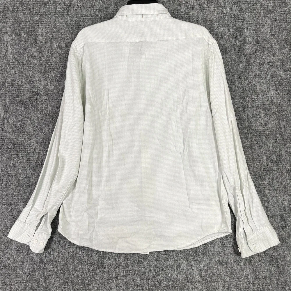 Banana Republic Slim Fit Grindle Shirt Mens L White Cotton Resort Modern Classic